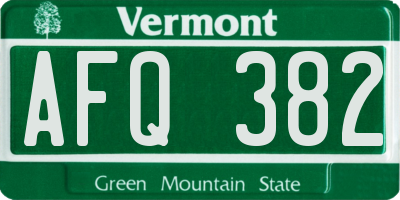 VT license plate AFQ382