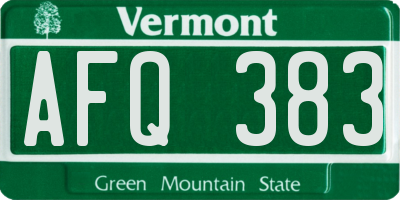 VT license plate AFQ383