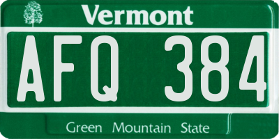 VT license plate AFQ384