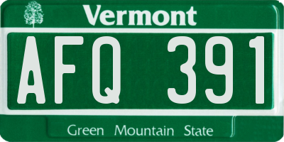 VT license plate AFQ391