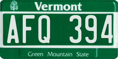 VT license plate AFQ394