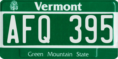 VT license plate AFQ395