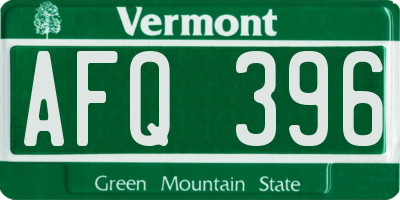VT license plate AFQ396