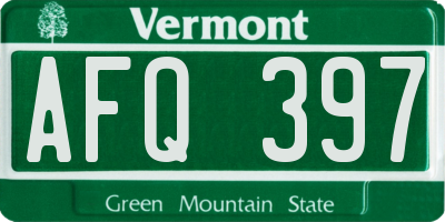 VT license plate AFQ397
