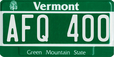 VT license plate AFQ400