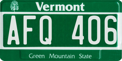 VT license plate AFQ406