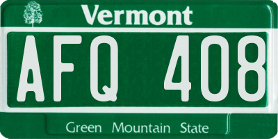 VT license plate AFQ408