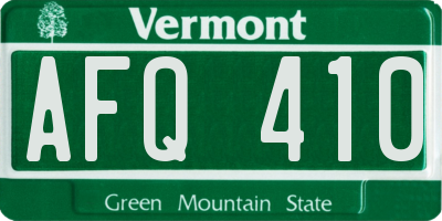 VT license plate AFQ410