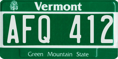 VT license plate AFQ412