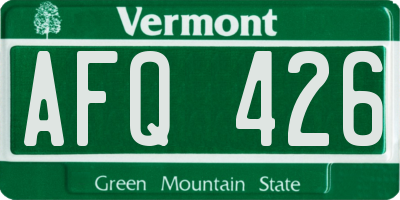 VT license plate AFQ426