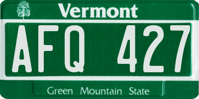 VT license plate AFQ427