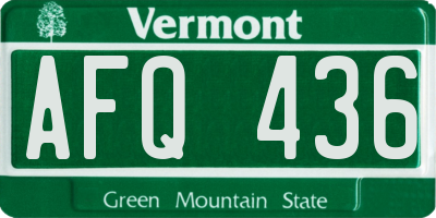 VT license plate AFQ436