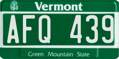 VT license plate AFQ439