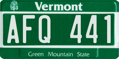VT license plate AFQ441