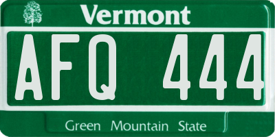 VT license plate AFQ444