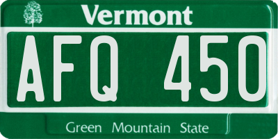 VT license plate AFQ450