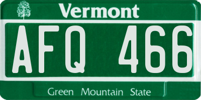 VT license plate AFQ466