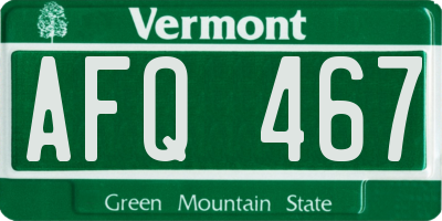 VT license plate AFQ467