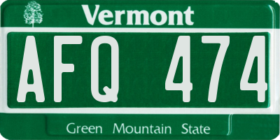 VT license plate AFQ474