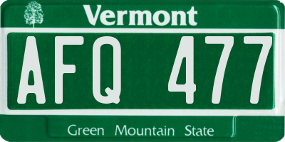 VT license plate AFQ477