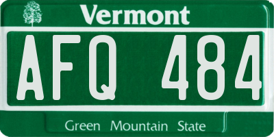 VT license plate AFQ484