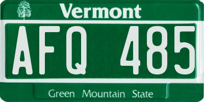 VT license plate AFQ485