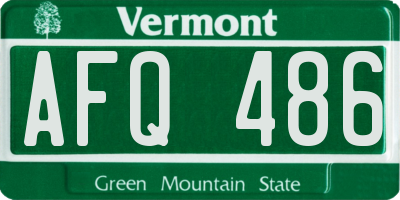 VT license plate AFQ486