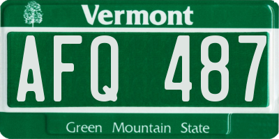 VT license plate AFQ487