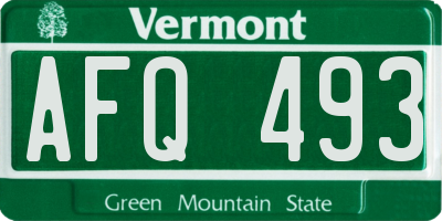 VT license plate AFQ493