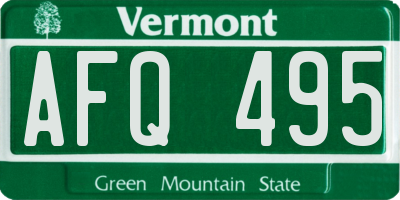 VT license plate AFQ495
