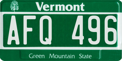 VT license plate AFQ496