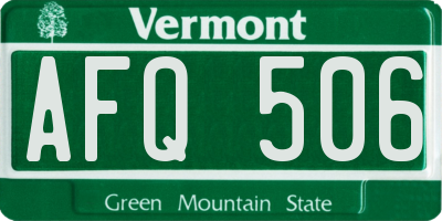 VT license plate AFQ506
