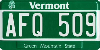 VT license plate AFQ509