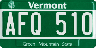 VT license plate AFQ510