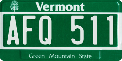 VT license plate AFQ511