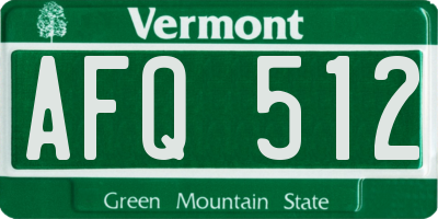 VT license plate AFQ512