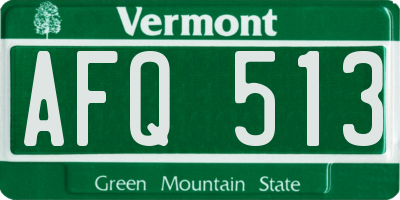 VT license plate AFQ513