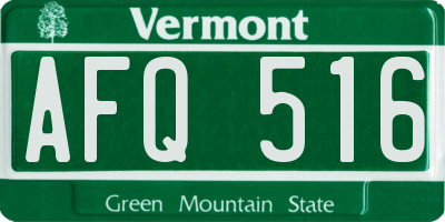 VT license plate AFQ516