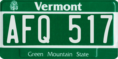 VT license plate AFQ517