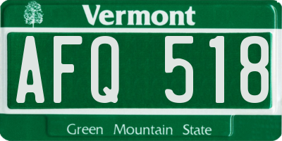 VT license plate AFQ518
