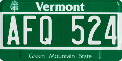 VT license plate AFQ524