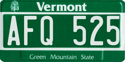 VT license plate AFQ525