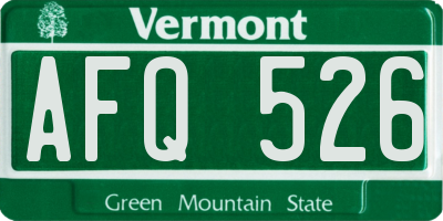 VT license plate AFQ526