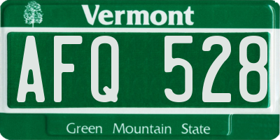 VT license plate AFQ528
