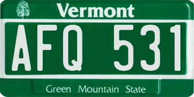 VT license plate AFQ531