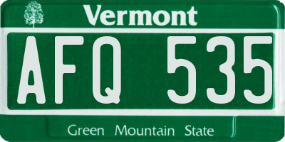 VT license plate AFQ535
