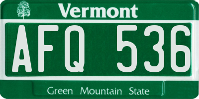VT license plate AFQ536