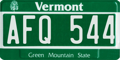 VT license plate AFQ544