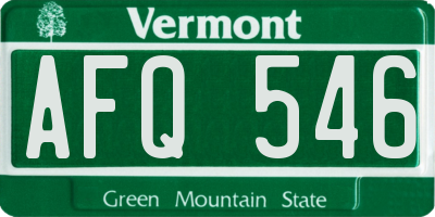 VT license plate AFQ546