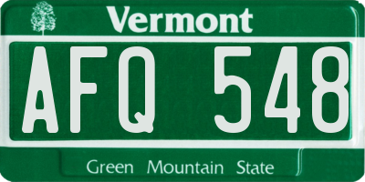 VT license plate AFQ548